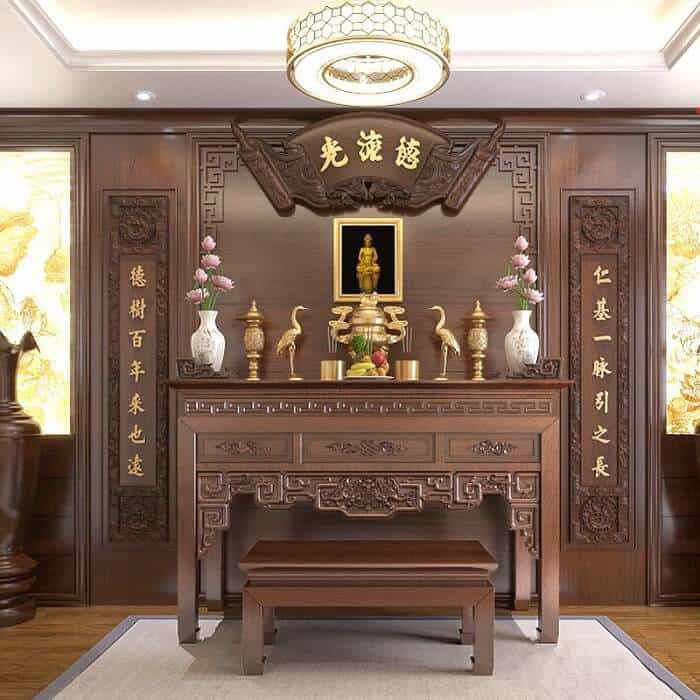 Mẫu bàn thờ gia tiên đẹp 2022
