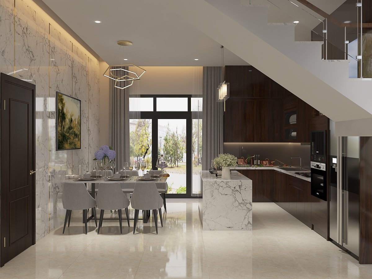 Tủ bếp Acrylic bóng gương mã BTA01
